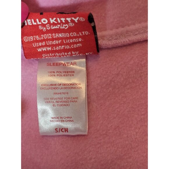 Hello Kitty 2012 Footed Pajamas Pink One Piece Jumpsuit Size Small- RARE HTF - Picture 3 of 10